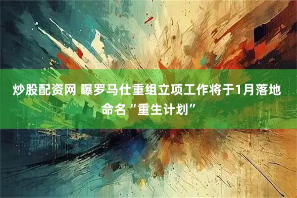 炒股配资网 曝罗马仕重组立项工作将于1月落地 命名“重生计划”